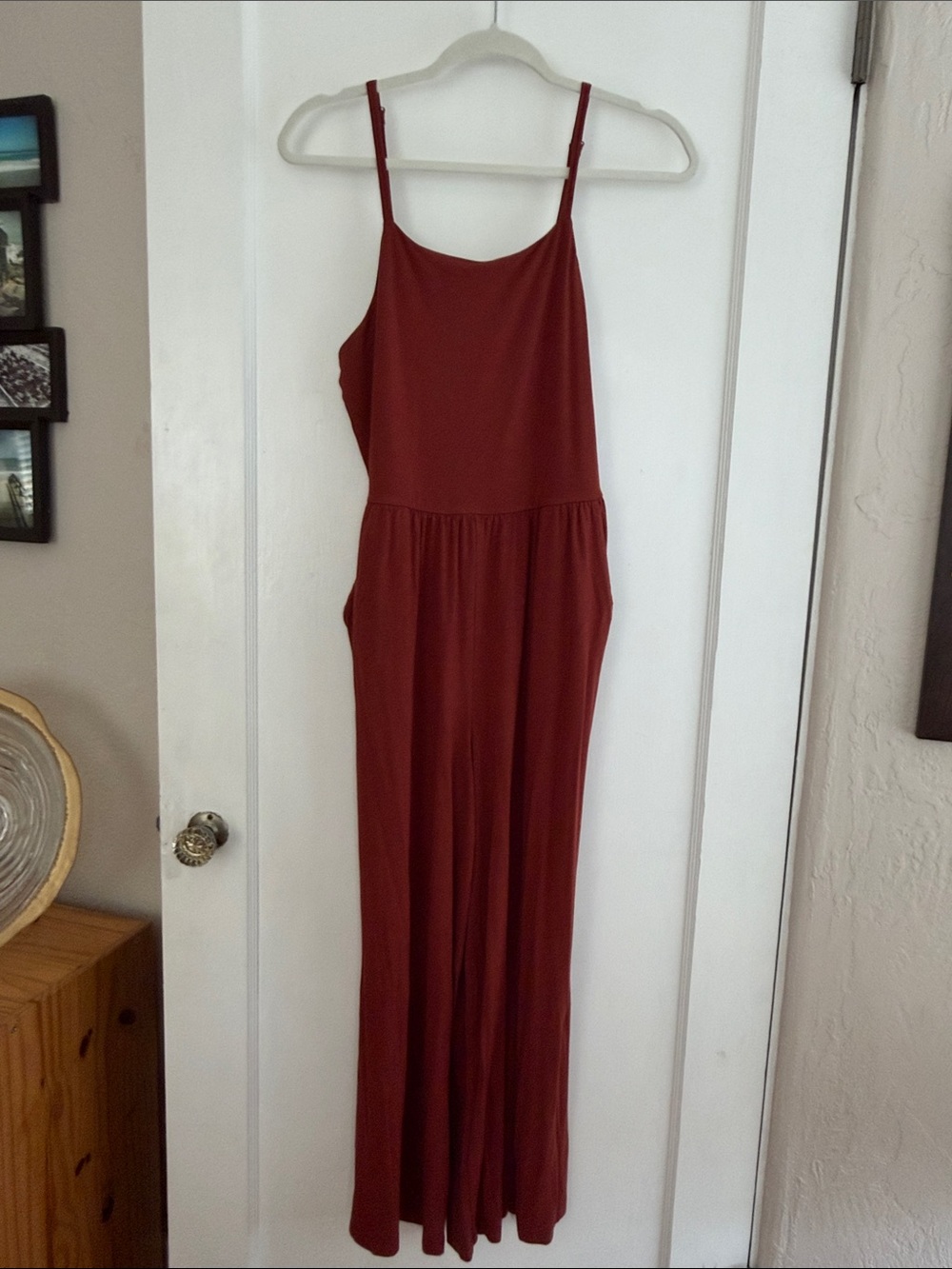 Old Navy Deep Rust Red Flowy Maxi Jumpsuit Size Small